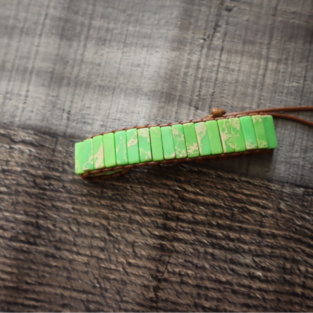 Green Natural Stone Beaded Bracelet